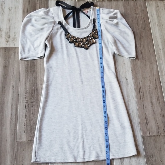 Miso Tunic Length Embellished Neck Ruffle Top - Picture 5 of 7